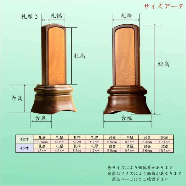 ROG 国産位牌【かたみ箱付 大河（たいが）：4.5寸 無垢ウォールナット+