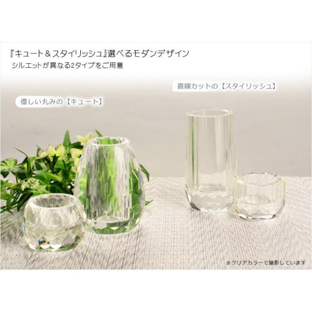 自然で開放的な透明感【クリスタル仏具：Dream(ドリーム) スタイリッシュ　クリア　2.5寸 5具足セット】透明クリスタルガラス 化粧箱入り 仏壇 仏具 送料無料_5