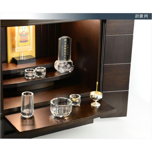 自然で開放的な透明感【クリスタル仏具：Dream(ドリーム) スタイリッシュ　クリア　2.5寸 5具足セット】透明クリスタルガラス 化粧箱入り 仏壇 仏具 送料無料_7
