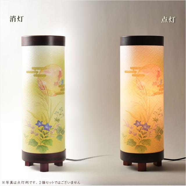 国産・お盆提灯【八女提灯　インテリア盆提灯：秋初月（あきはづき）朧月・桔梗　電球灯】モダン盆提灯　霊前灯　盆飾り　和照灯　新盆　初盆　お盆・お彼岸・盆棚・仏具　送料無料