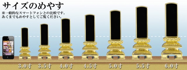 塗り位牌三方金千倉4.5寸 位牌