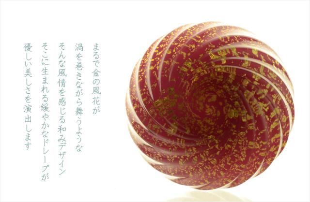 国産・メモリアルボトル【吹きガラス骨壷・本金箔仕立て：風花（かざはな） 桃】桐箱付き　手元供養、 送料無料_5