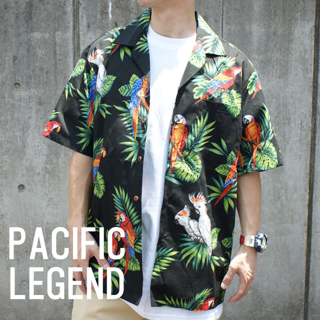 パシフィックレジェンド Pacific Legend 410 3531 Aloha Shirt アロハシャツ 半袖シャツ Black ブラック 黒 Tops Buyers Pushの通販はau Pay マーケット Essense