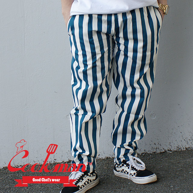 ノベルティプレゼント中 新品 クックマン Cookman Chef Pants Wide Stripe シェフ パンツ ワイドストライプ Navy ネイビー 紺 パンの通販はau Pay マーケット Essense