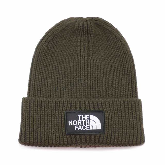 the north face logo box cuffed beanie