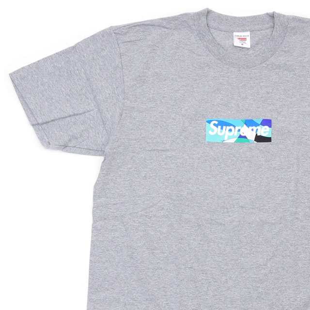 新品 シュプリーム SUPREME x エミリオ・プッチ Emilio Pucci Box Logo Tee ボックスロゴ Tシャツ  GRAYxBLUE 半袖Tシャツの通販はau PAY マーケット - essense | au PAY マーケット－通販サイト