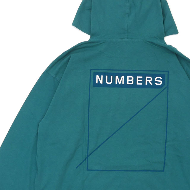 新品 ナンバーズ Numbers 2-TONE 12:45 ANGEL JERSEY PULLOVER パーカー DEEP TURQUOISE SWT/HOODY