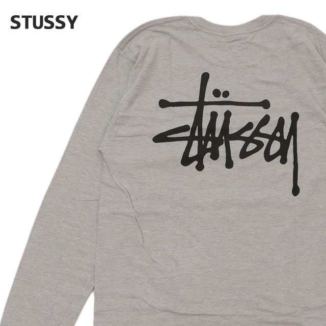 新品 ステューシー STUSSY Basic Stussy L/S Tee ロンティー 長袖Tシャツ ストックロゴ GREY HEATHER グレー  TOPSの通販はau PAY マーケット essense