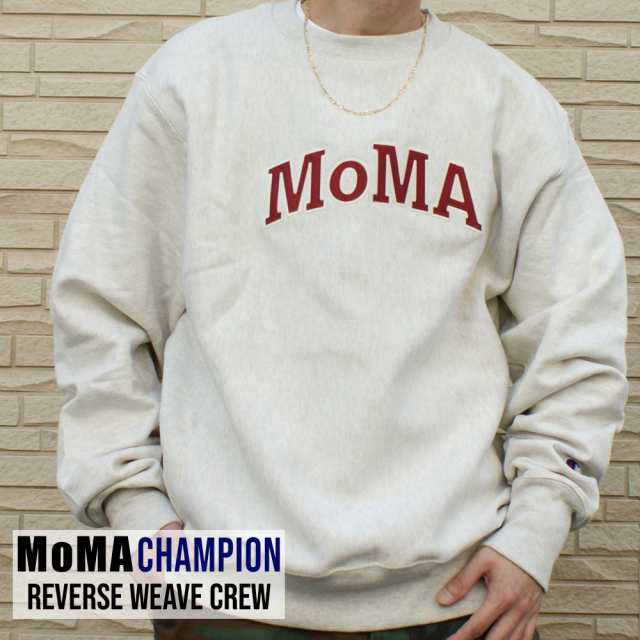 消防士長 MoMA x CHAMPION REVERSE WEAVE CREW オートミー