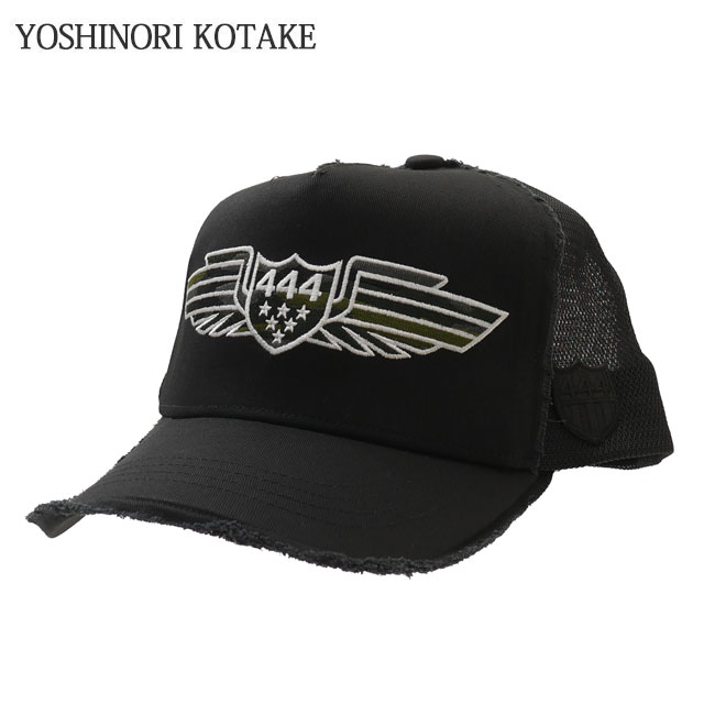 ヨシノリ コタケ メッシュ キャップ ブラック ワッペン ゴルフ ダメージ加工 BEAMS GOLF（ビームス ゴルフ）【別注】YOSHINORI KOTAKE