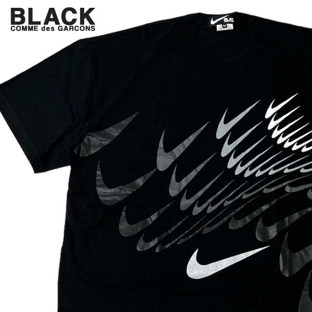 新品 ブラック コムデギャルソン BLACK COMME des GARCONS x ナイキ NIKE SWOOSH OVERSIZE TEE オーバーサイズ ビッグシルエット Tシャツ