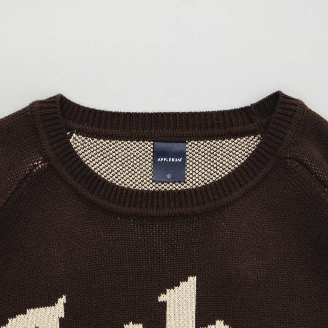 新品 アップルバム APPLEBUM APBM Knit Sweater ニットセーター BROWN TOPSの通販は