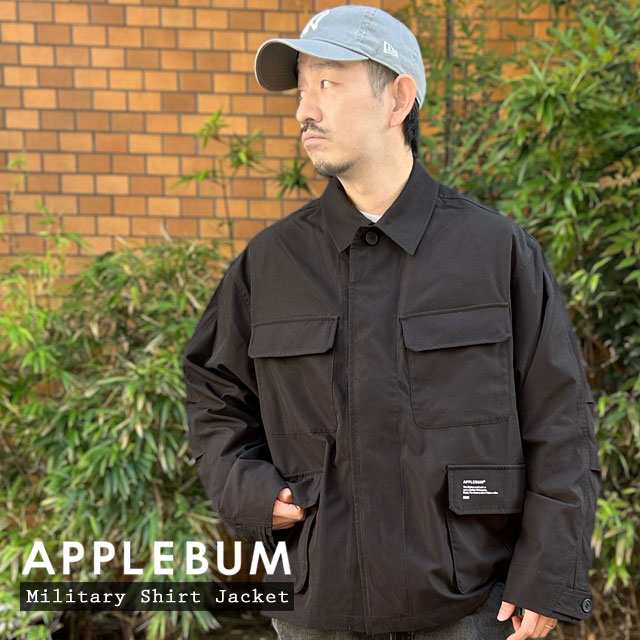 新品 アップルバム APPLEBUM Military Shirt Jacket ミリタリー シャツ ジャケット BLACK OUTERの通販は