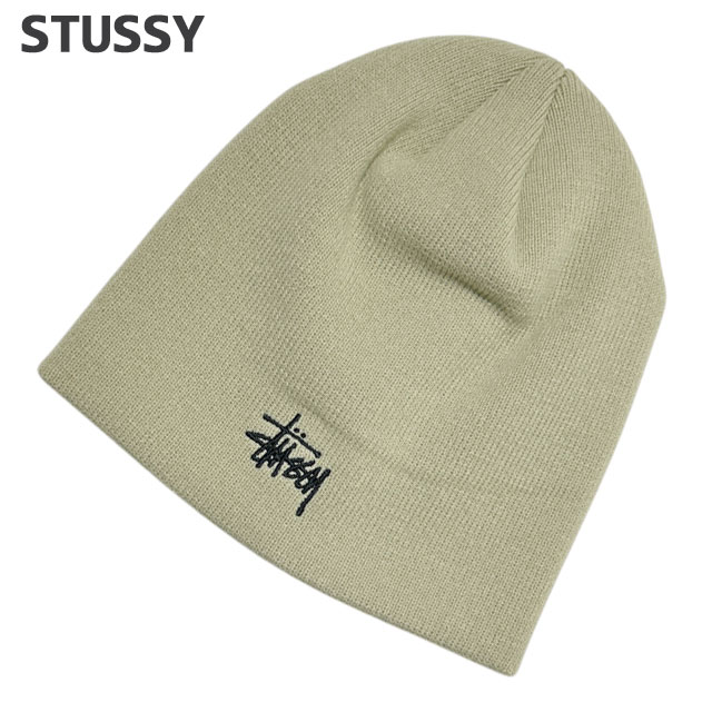 Stüssy アイボリー ビーニー ニットキャップ・ビーニー STUSSY CUFF BEANIE STOCK 5FT689