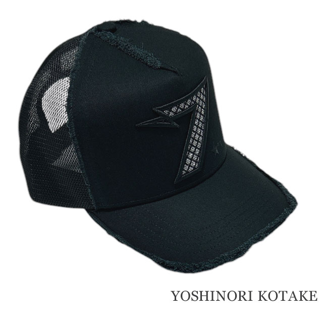 新品 ヨシノリコタケ YOSHINORI KOTAKE 7 LOGO LAME MESH CAP ロゴ メッシュ キャップ トラッカー ヘッドウェア