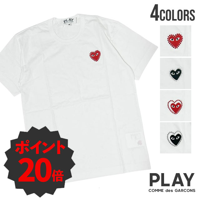 新品 プレイ コムデギャルソン PLAY COMME des GARCONS HEART TEE ラインストーン メタルストーン Tシャツ ハート ロゴ クルーネック カットソー 日本製 AX-T801-051 AX-T802-051 200-009553 半袖Tシャツ 期間限定ポイント20倍！] 新品 プレイ コムデギャルソン PLAY COMME