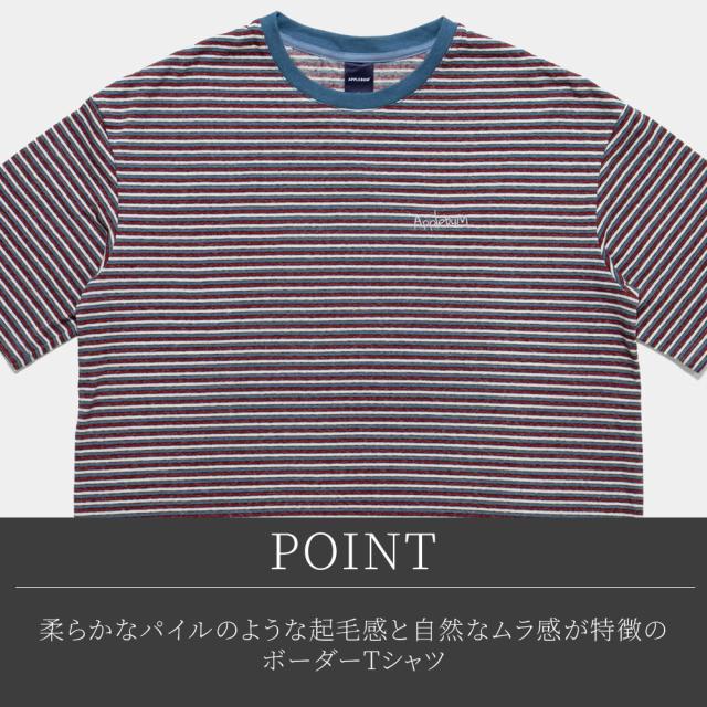 新品 アップルバム APPLEBUM APPLEBUM BORDER T-shirt 7.5oz Tシャツ BLUExRED 半袖Tシャツ