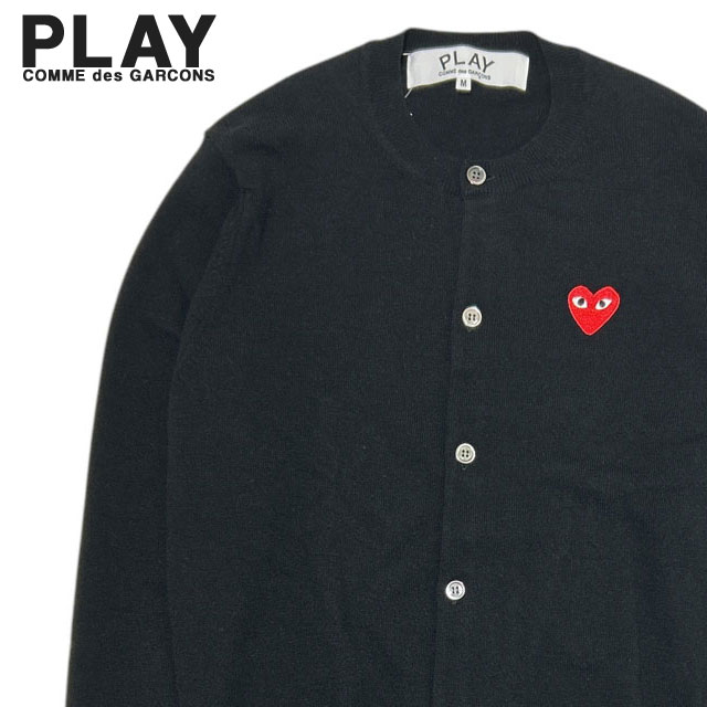 新品 プレイ コムデギャルソン PLAY COMME des GARCONS ROUND NECK CARDIGAN カーディガン ハート ロゴ AX-N007-051 TOPS