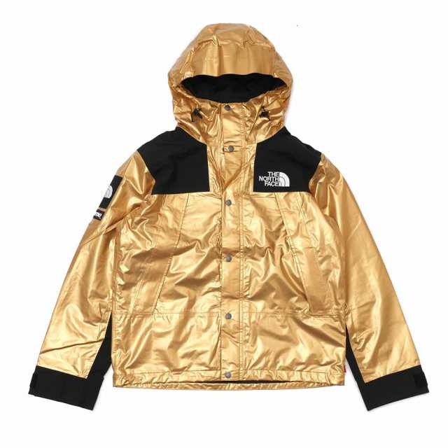 supreme x north face jacket gold