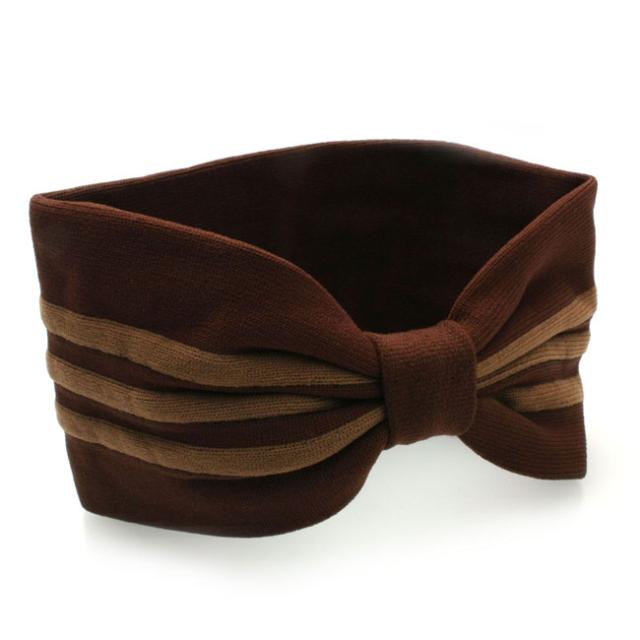 ジャージ素材のびのびターバンカチューム 3ライン ブラウン A102 35 エチケットマスク 手作りマスクにも変身の通販はau Pay マーケット ヒロインスタイル