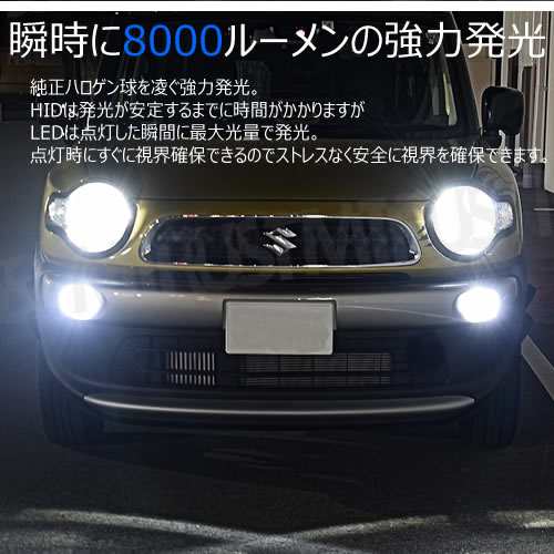 一年保証 ファンレス Ledヘッドライト H8 車検対応 ホワイト 6500k 8000lm 12v 24v 対応 カットライン エムトラ の通販はau Pay マーケット エムトラcarショップ