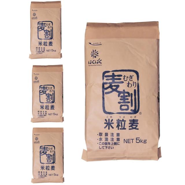 【事業所配送（個人宅不可）】 業務用 米粒麦　5kg x 4袋