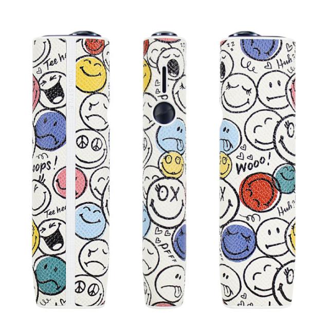 iqos イルマi ケース iqos iluma oneケース PUレザー 猫 ネコ スマイル