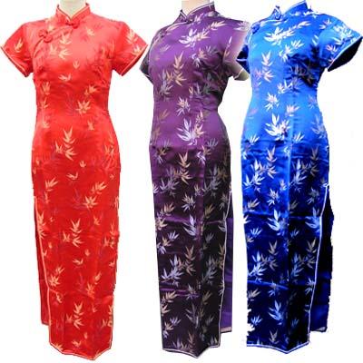 半袖ロング 笹柄 （送料無料) 7号，9号，11号，13号｜中華服,夏,服