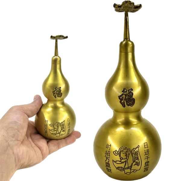 銅製ひょうたん福 16cm【送料無料】（沖縄700円）  ｜ヒョウタン,ひょうたん,開運,風水,置物,化殺,魔除け,中国,中華街,レトロ,雑貨,ノスタルジック,昭和,シューズ,お土産,ギフト,プレゼントの通販は