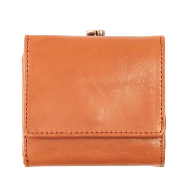 折り財布 メンズ レディース がま口 三つ折財布 本革 コンパクト