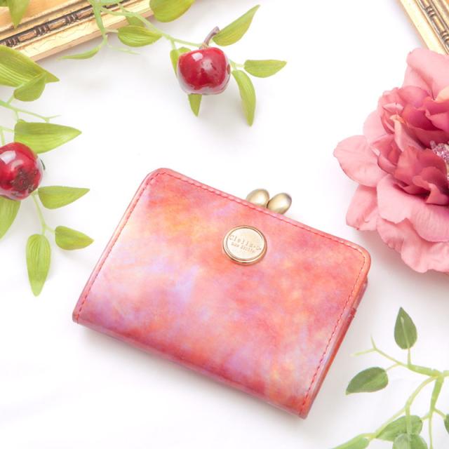 ミニ財布 レディース がま口 小銭入れ 日本製 本革 牛革 アートレザー