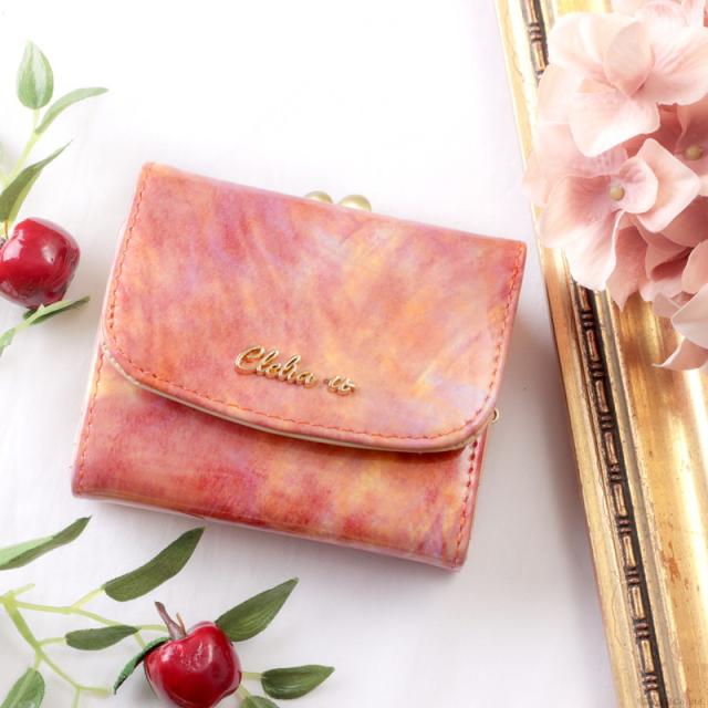 財布 レディース 折財布 ミニ財布 三つ折り 日本製 本革 牛革 アート