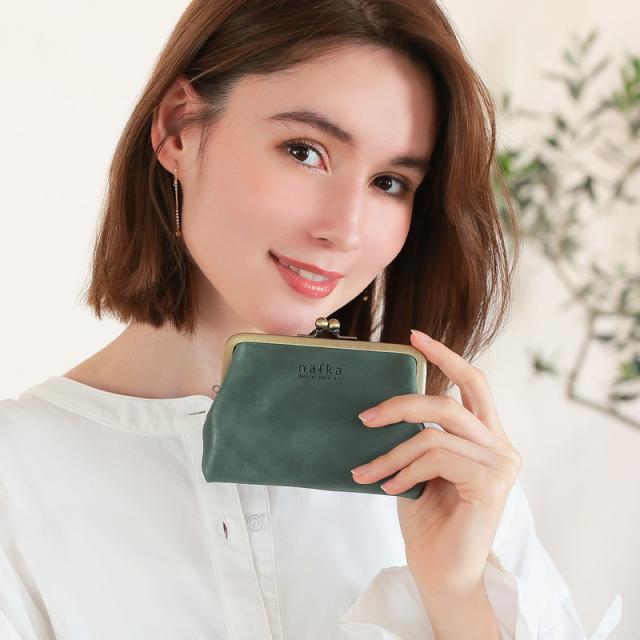 財布 レディース がま口財布 ショートウォレット 折財布 スリム 薄い 本革 モストロレザー 牛革 日本製 nafka ナフカ 【NFK-72005】 ブランド 人気 財布 レディース がま口財布 ショートウォレット 折財布 スリム 薄い