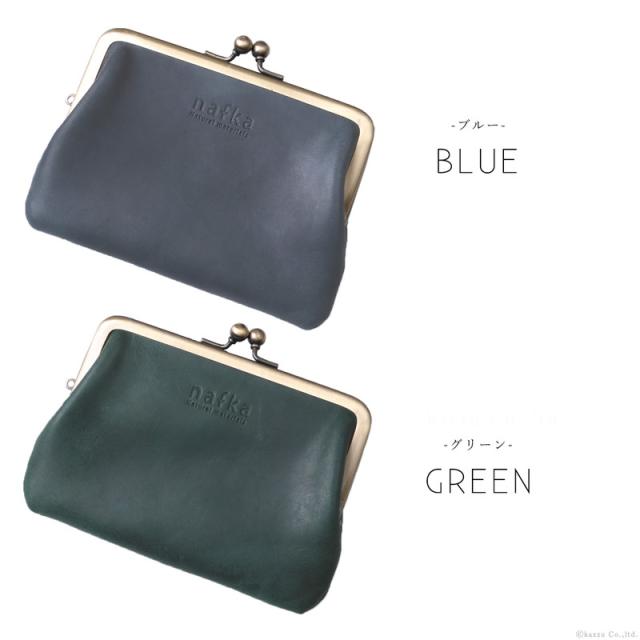 ‼️値下げ‼️❣️未使用品❣️nafka レザー がま口財布 財布 レディース がま口財布 ショートウォレット 折財布 スリム