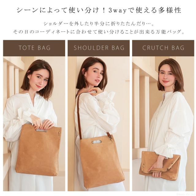 ショルダーバッグ レディース トートバッグ クラッチバッグ 3way 本革 牛革 姫路レザー 日本製 薄い nafka ナフカ kukka 【NFK-72105】 ブランド 人気 ショルダーバッグ レディース トートバッグ クラッチバッグ 3way 本革