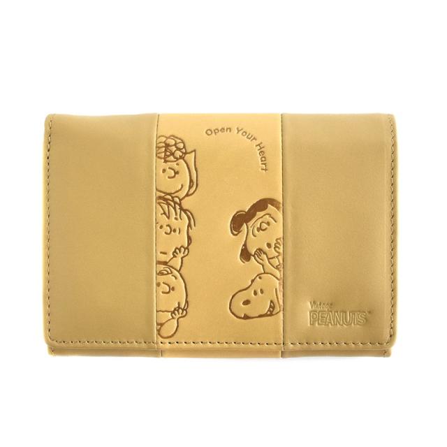 二つ折り財布 レディース 折財布 本革 レザー かわいい おしゃれ SNOOPY Vin PEANUTS ピーナッツ Open Your Heart スヌーピー【73450】ブランド 人気 二つ折り財布 レディース 折財布 本革 レザー かわいい おしゃれ