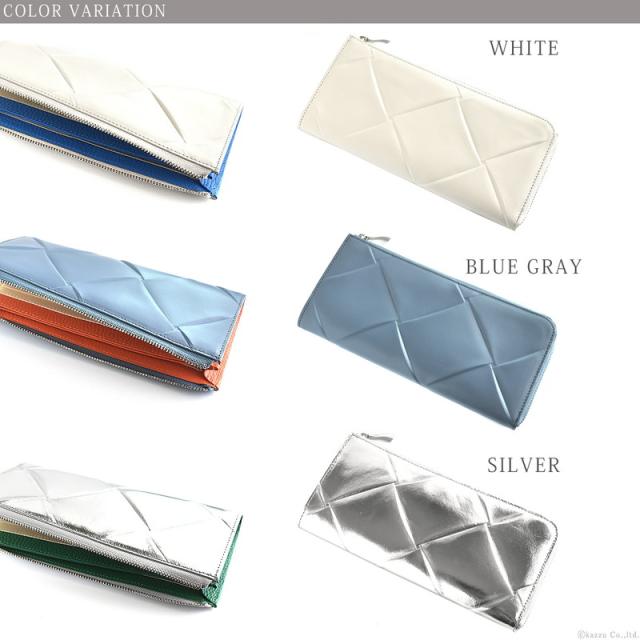 長財布 レディース L字ファスナー バイカラー メタリックレザー VIA