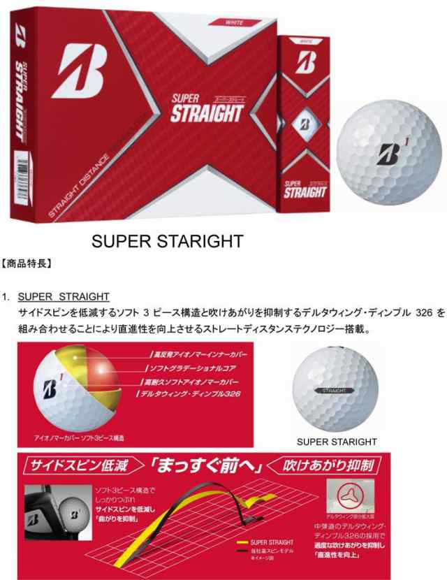 無料オウンネーム対応 3ダース価格 ブリヂストンゴルフ Super Straight ゴルフボール 36球入り の通販はau Pay マーケット ゴルフプラザ グリーンフィル