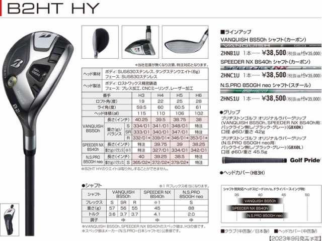 ブリジストンB2HT ドライバー10.5°