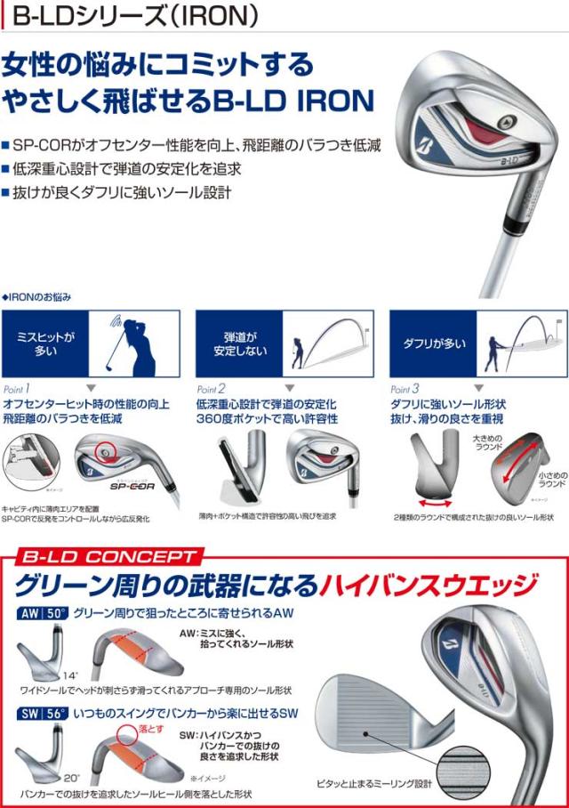 ブリヂストンゴルフ 2024年 B-LD レディース アイアン 5本セット[＃7-PW、SW] SPEEDER NX BS40LDi シャフト_3