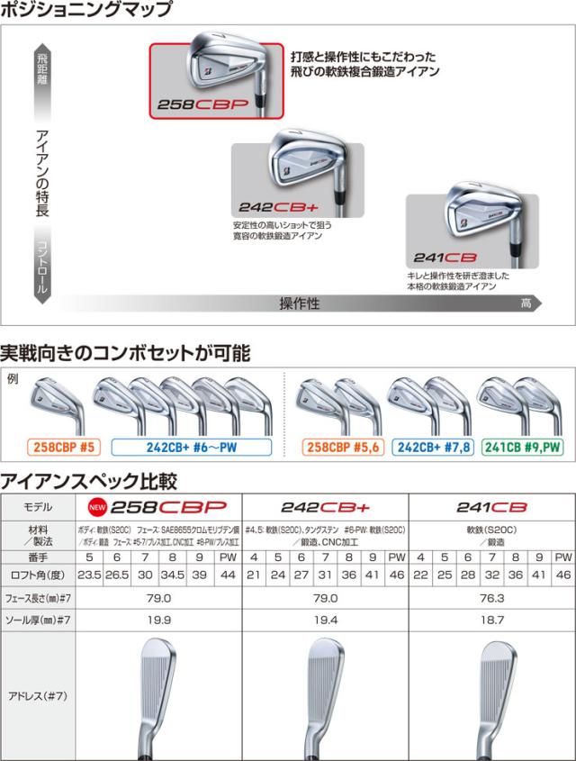 ブリヂストンゴルフ TOUR B 258CBP アイアン 6本セット[＃5-P] N.S.PRO MODUS3 TOUR105 DUAL FLOW シャフト