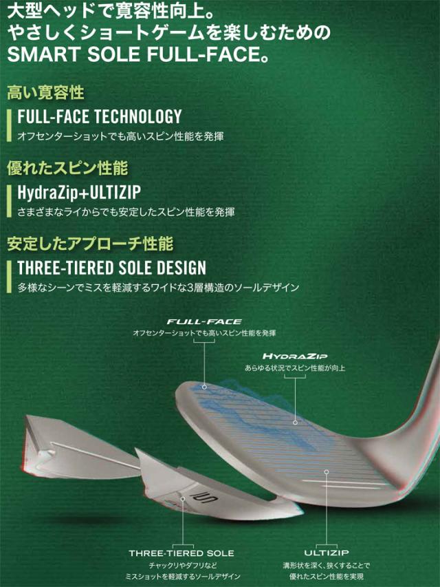 クリーブランド スマートソール フルフェイス レディース ウエッジ UST RECOIL DART 50 WEDGE カーボンシャフト_2
