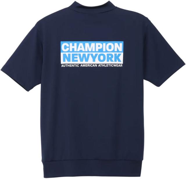 チャンピオン ゴルフ バックロゴプリント モックネック 半袖シャツ ウェア メンズ 2026年春夏モデル M-XL C3-DG309_4