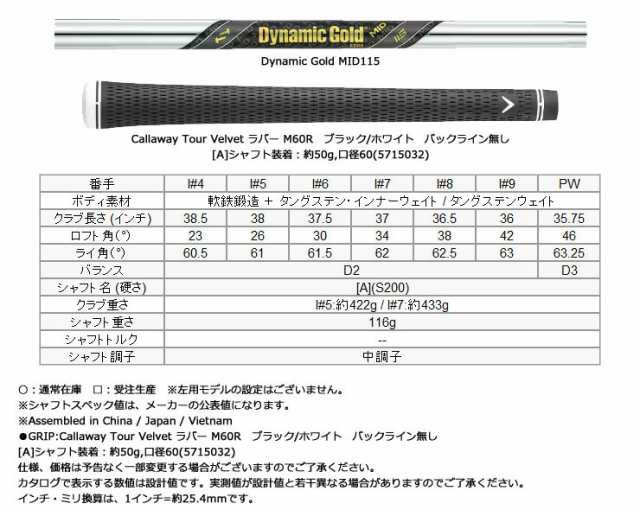 キャロウェイ APEX CB アイアン 6本セット[＃5-P] ダイナミック