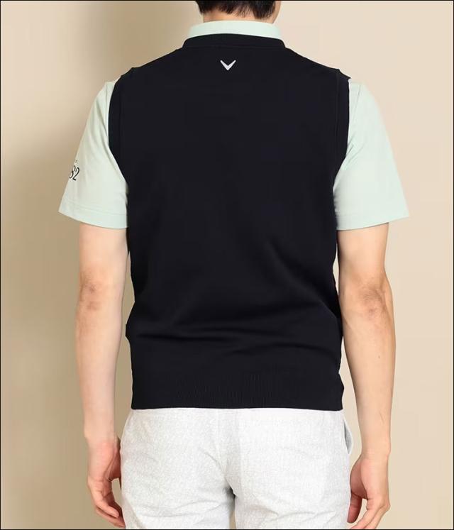 キャロウェイ メンズ ゴルフウェア カモフラ柄ジャカード クルーネック