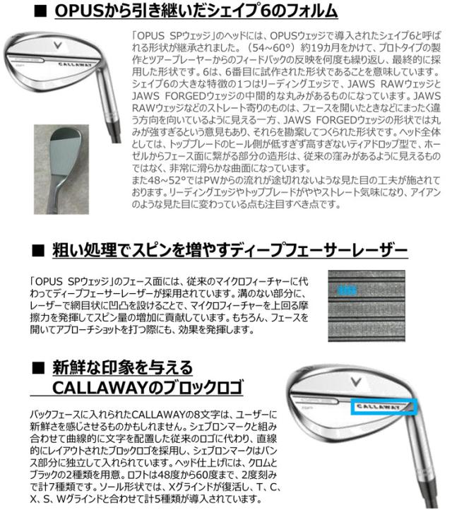 特注カスタムクラブ キャロウェイ OPUS SP ウェッジ ブラック