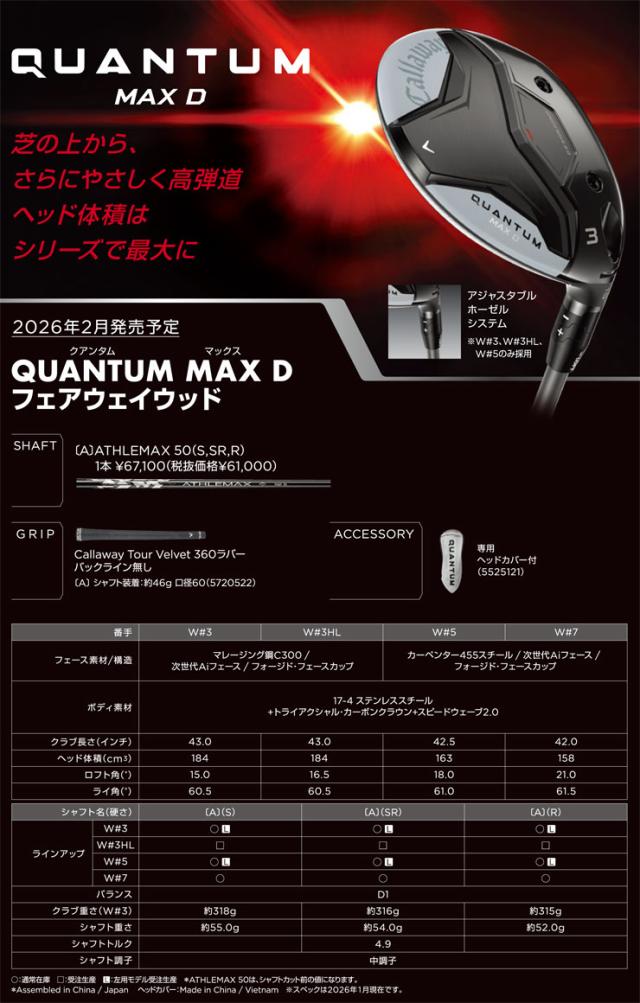 特注カスタムクラブ キャロウェイ QUANTUM MAX D フェアウェイウッド
