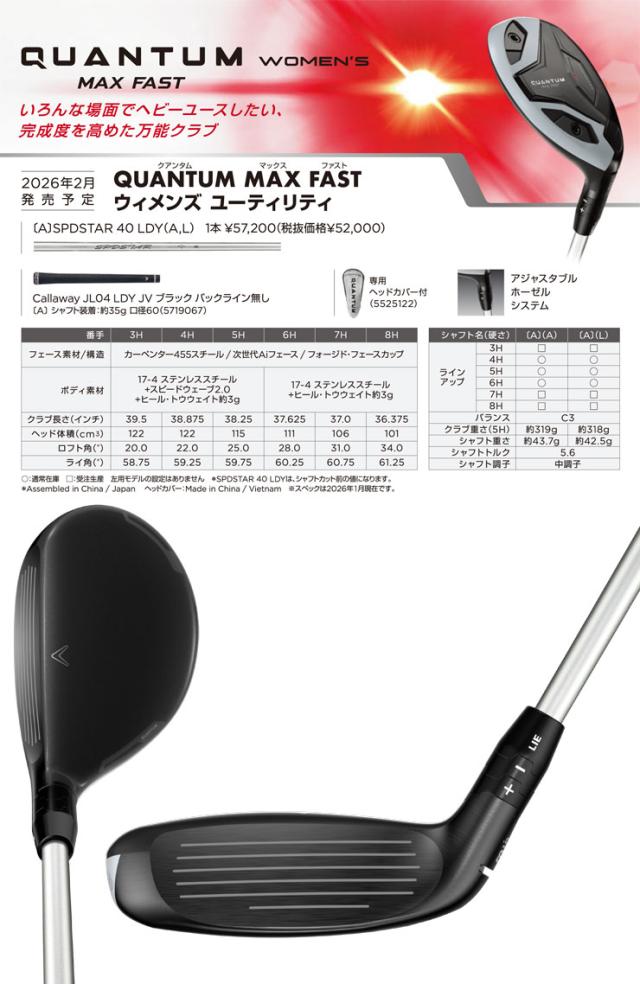特注カスタムクラブ キャロウェイ QUANTUM MAX FAST ウィメンズ ユーティリティ TENSEI 40 for Callaway シャフト_1
