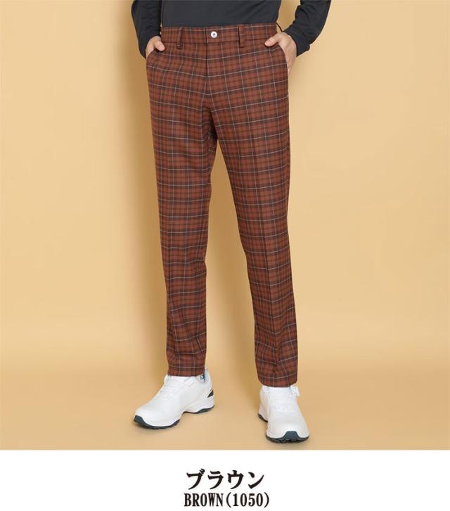 キャロウェイ 8WAYストレッチ チェック柄 裏起毛 ロングパンツ ゴルフ