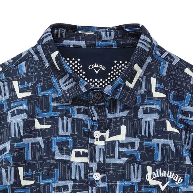 キャロウェイ メンズ ゴルフウェア アートプリントカノコ 半袖